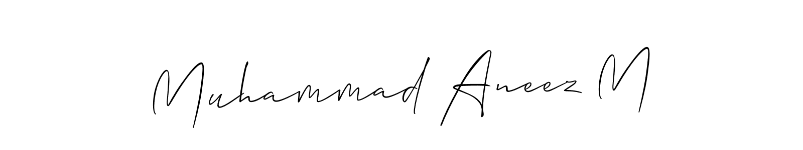 Also You can easily find your signature by using the search form. We will create Muhammad Aneez M name handwritten signature images for you free of cost using Allison_Script sign style. Muhammad Aneez M signature style 2 images and pictures png