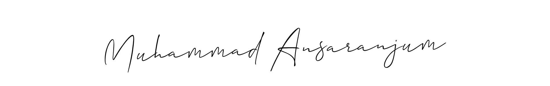 How to make Muhammad Ansaranjum signature? Allison_Script is a professional autograph style. Create handwritten signature for Muhammad Ansaranjum name. Muhammad Ansaranjum signature style 2 images and pictures png