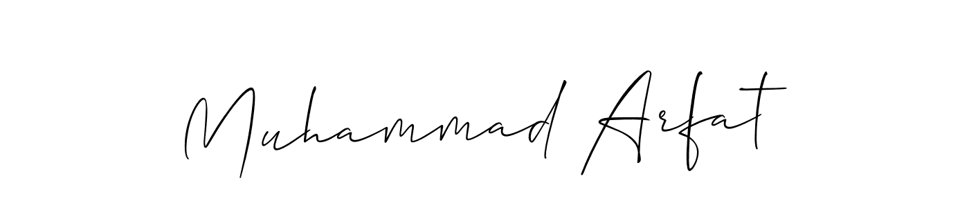 Use a signature maker to create a handwritten signature online. With this signature software, you can design (Allison_Script) your own signature for name Muhammad Arfat. Muhammad Arfat signature style 2 images and pictures png