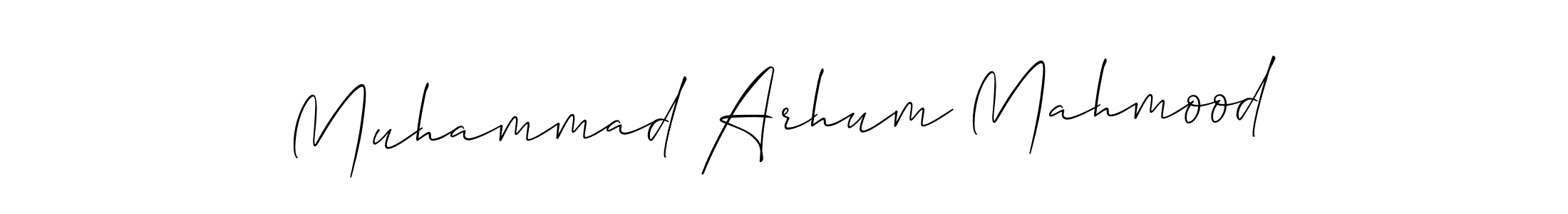 Make a beautiful signature design for name Muhammad Arhum Mahmood. With this signature (Allison_Script) style, you can create a handwritten signature for free. Muhammad Arhum Mahmood signature style 2 images and pictures png