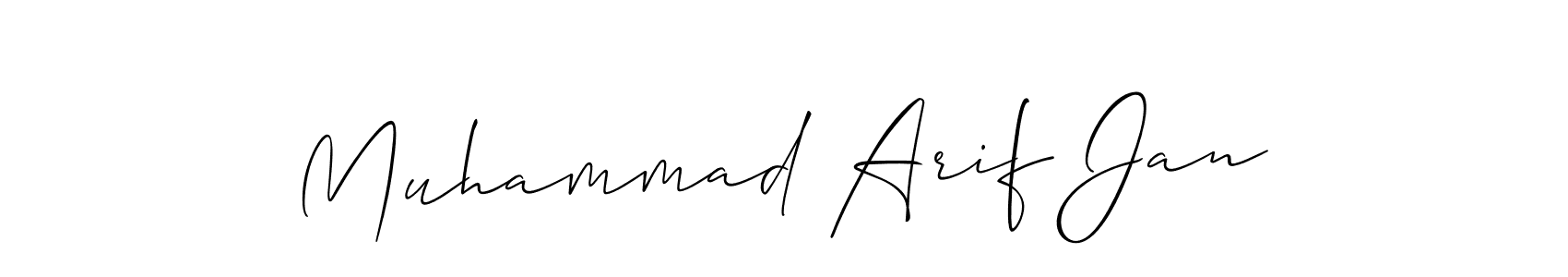 This is the best signature style for the Muhammad Arif Jan name. Also you like these signature font (Allison_Script). Mix name signature. Muhammad Arif Jan signature style 2 images and pictures png