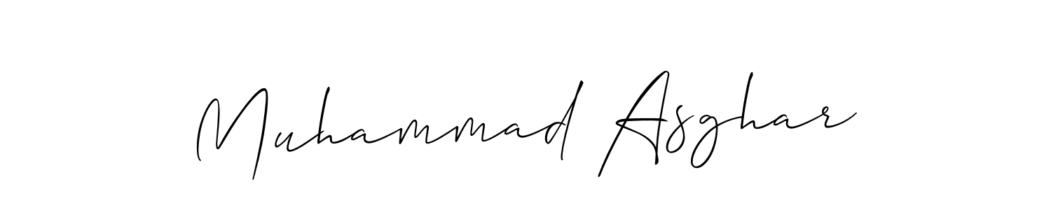 if you are searching for the best signature style for your name Muhammad Asghar. so please give up your signature search. here we have designed multiple signature styles  using Allison_Script. Muhammad Asghar signature style 2 images and pictures png