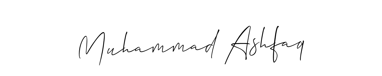 How to make Muhammad Ashfaq name signature. Use Allison_Script style for creating short signs online. This is the latest handwritten sign. Muhammad Ashfaq signature style 2 images and pictures png