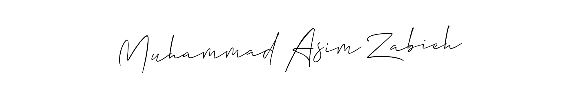 Make a beautiful signature design for name Muhammad Asim Zabieh. With this signature (Allison_Script) style, you can create a handwritten signature for free. Muhammad Asim Zabieh signature style 2 images and pictures png