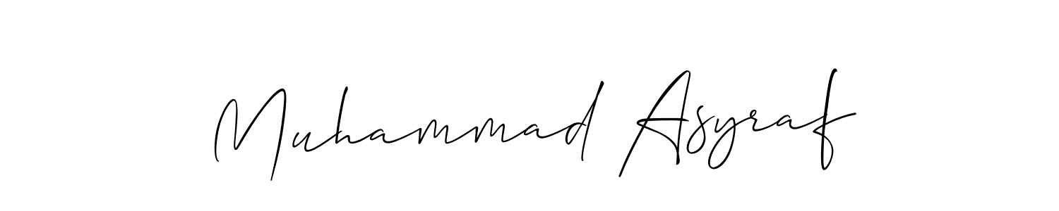 Allison_Script is a professional signature style that is perfect for those who want to add a touch of class to their signature. It is also a great choice for those who want to make their signature more unique. Get Muhammad Asyraf name to fancy signature for free. Muhammad Asyraf signature style 2 images and pictures png