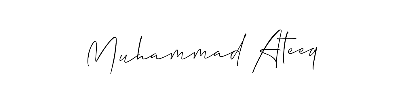 Design your own signature with our free online signature maker. With this signature software, you can create a handwritten (Allison_Script) signature for name Muhammad Ateeq. Muhammad Ateeq signature style 2 images and pictures png