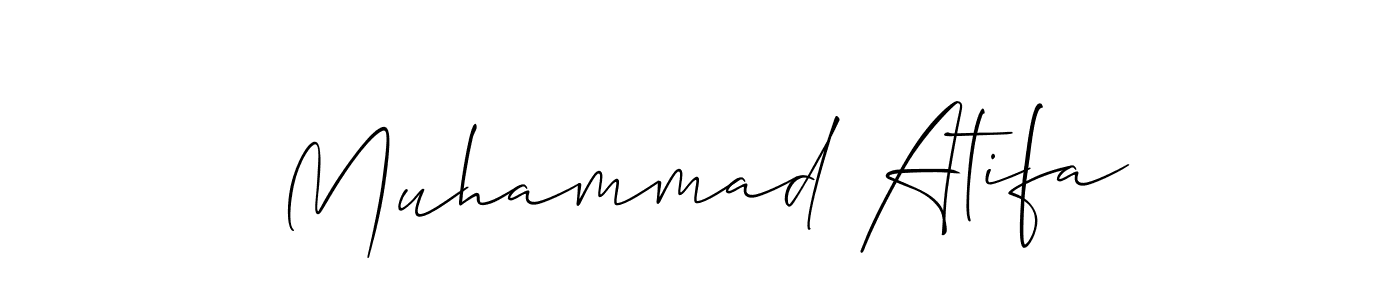 Also You can easily find your signature by using the search form. We will create Muhammad Atifa name handwritten signature images for you free of cost using Allison_Script sign style. Muhammad Atifa signature style 2 images and pictures png