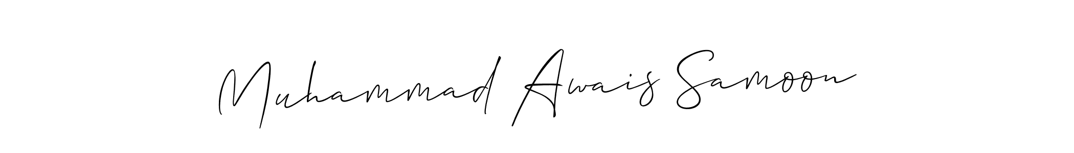Make a beautiful signature design for name Muhammad Awais Samoon. With this signature (Allison_Script) style, you can create a handwritten signature for free. Muhammad Awais Samoon signature style 2 images and pictures png