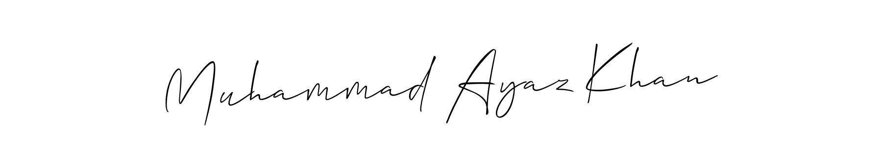 Allison_Script is a professional signature style that is perfect for those who want to add a touch of class to their signature. It is also a great choice for those who want to make their signature more unique. Get Muhammad Ayaz Khan name to fancy signature for free. Muhammad Ayaz Khan signature style 2 images and pictures png