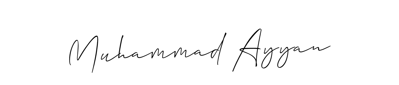 Make a beautiful signature design for name Muhammad Ayyan. With this signature (Allison_Script) style, you can create a handwritten signature for free. Muhammad Ayyan signature style 2 images and pictures png