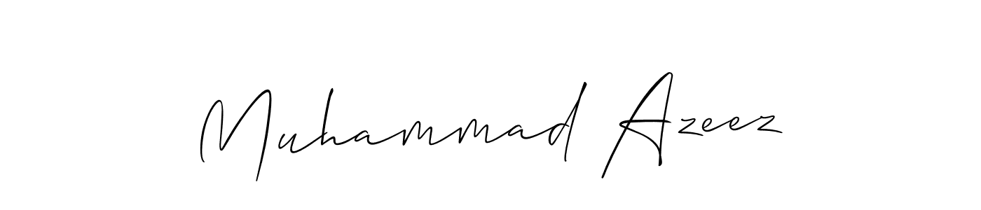 Make a short Muhammad Azeez signature style. Manage your documents anywhere anytime using Allison_Script. Create and add eSignatures, submit forms, share and send files easily. Muhammad Azeez signature style 2 images and pictures png