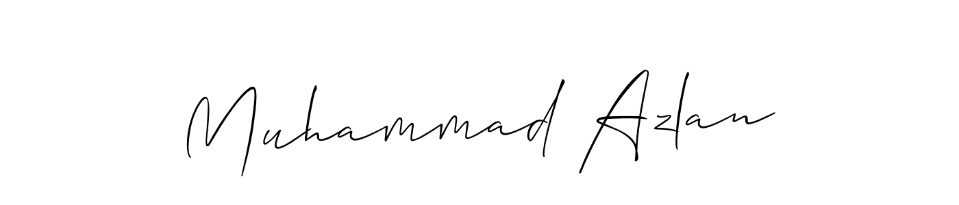 Use a signature maker to create a handwritten signature online. With this signature software, you can design (Allison_Script) your own signature for name Muhammad Azlan. Muhammad Azlan signature style 2 images and pictures png