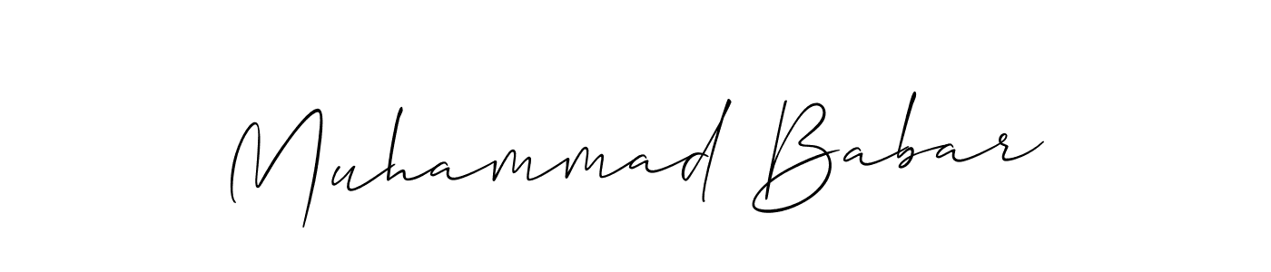 How to make Muhammad Babar signature? Allison_Script is a professional autograph style. Create handwritten signature for Muhammad Babar name. Muhammad Babar signature style 2 images and pictures png