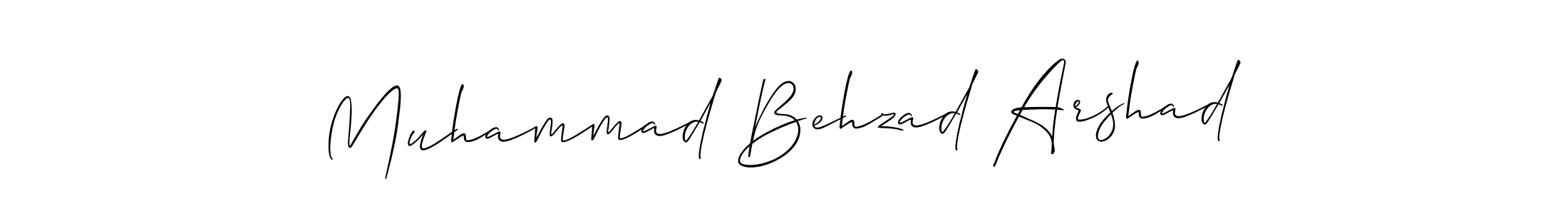 Design your own signature with our free online signature maker. With this signature software, you can create a handwritten (Allison_Script) signature for name Muhammad Behzad Arshad. Muhammad Behzad Arshad signature style 2 images and pictures png
