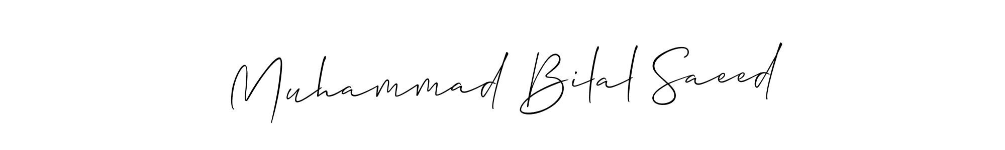 You should practise on your own different ways (Allison_Script) to write your name (Muhammad Bilal Saeed) in signature. don't let someone else do it for you. Muhammad Bilal Saeed signature style 2 images and pictures png