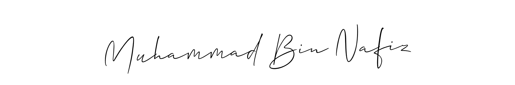 You should practise on your own different ways (Allison_Script) to write your name (Muhammad Bin Nafiz) in signature. don't let someone else do it for you. Muhammad Bin Nafiz signature style 2 images and pictures png