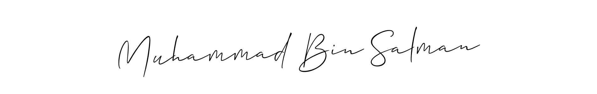 Make a beautiful signature design for name Muhammad Bin Salman. With this signature (Allison_Script) style, you can create a handwritten signature for free. Muhammad Bin Salman signature style 2 images and pictures png