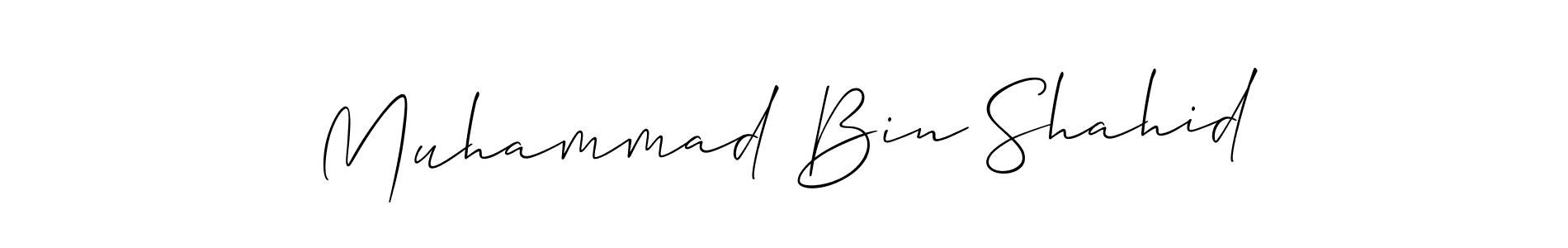 How to make Muhammad Bin Shahid signature? Allison_Script is a professional autograph style. Create handwritten signature for Muhammad Bin Shahid name. Muhammad Bin Shahid signature style 2 images and pictures png