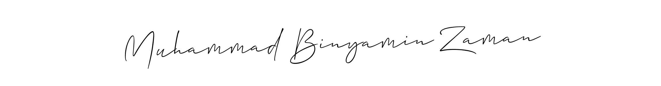 This is the best signature style for the Muhammad Binyamin Zaman name. Also you like these signature font (Allison_Script). Mix name signature. Muhammad Binyamin Zaman signature style 2 images and pictures png