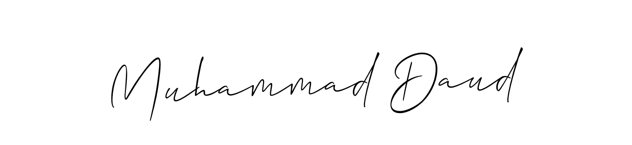 You should practise on your own different ways (Allison_Script) to write your name (Muhammad Daud) in signature. don't let someone else do it for you. Muhammad Daud signature style 2 images and pictures png