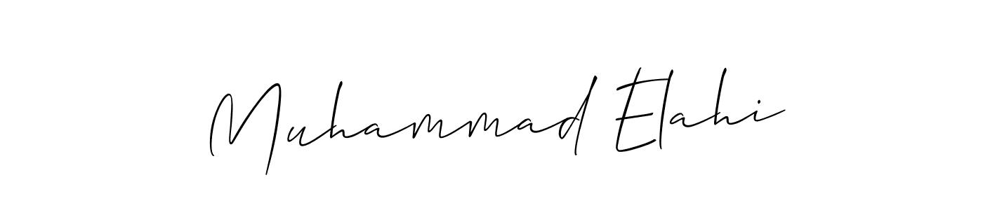 Design your own signature with our free online signature maker. With this signature software, you can create a handwritten (Allison_Script) signature for name Muhammad Elahi. Muhammad Elahi signature style 2 images and pictures png