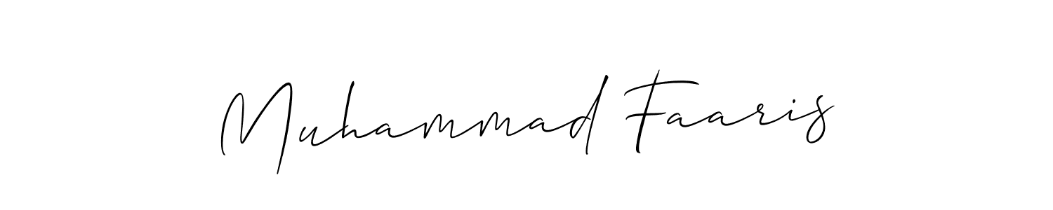 Make a beautiful signature design for name Muhammad Faaris. With this signature (Allison_Script) style, you can create a handwritten signature for free. Muhammad Faaris signature style 2 images and pictures png