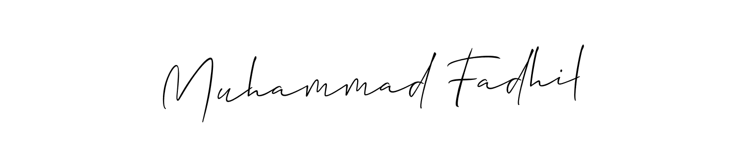 Design your own signature with our free online signature maker. With this signature software, you can create a handwritten (Allison_Script) signature for name Muhammad Fadhil. Muhammad Fadhil signature style 2 images and pictures png