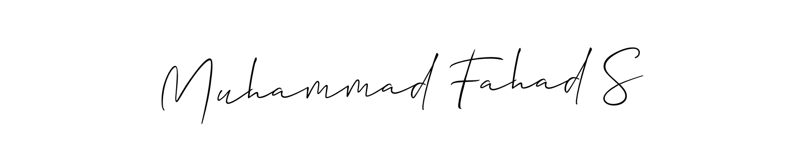 You should practise on your own different ways (Allison_Script) to write your name (Muhammad Fahad S) in signature. don't let someone else do it for you. Muhammad Fahad S signature style 2 images and pictures png