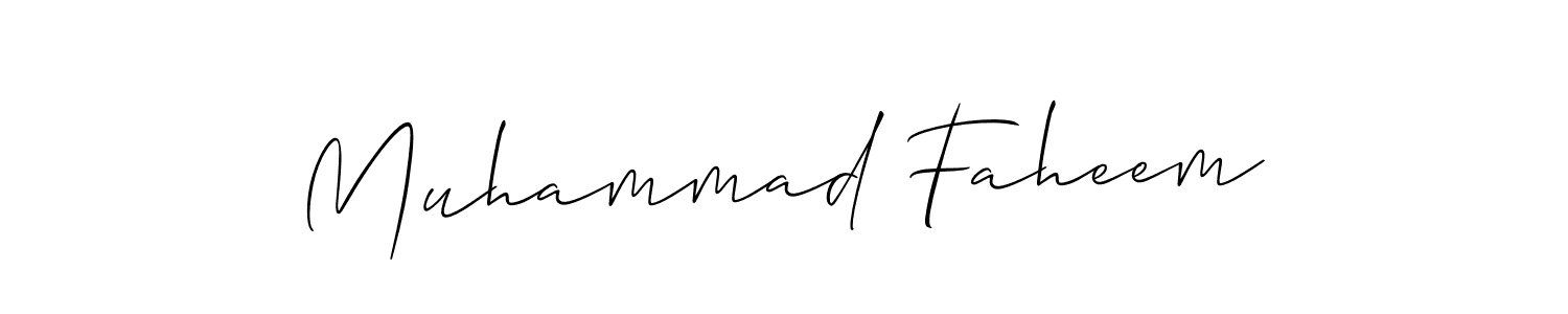 Design your own signature with our free online signature maker. With this signature software, you can create a handwritten (Allison_Script) signature for name Muhammad Faheem. Muhammad Faheem signature style 2 images and pictures png