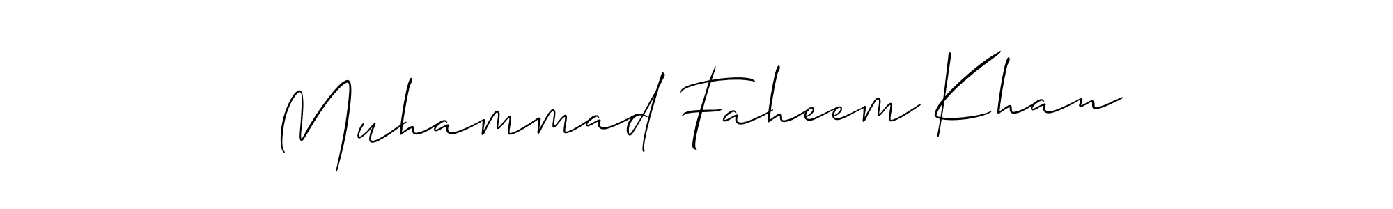 The best way (Allison_Script) to make a short signature is to pick only two or three words in your name. The name Muhammad Faheem Khan include a total of six letters. For converting this name. Muhammad Faheem Khan signature style 2 images and pictures png