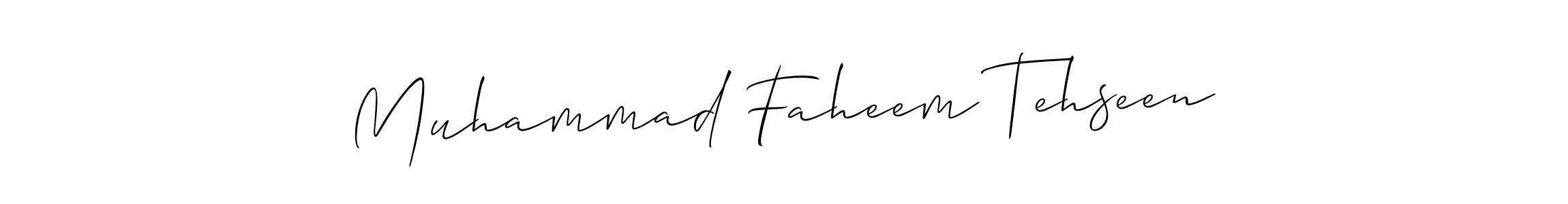 How to make Muhammad Faheem Tehseen signature? Allison_Script is a professional autograph style. Create handwritten signature for Muhammad Faheem Tehseen name. Muhammad Faheem Tehseen signature style 2 images and pictures png