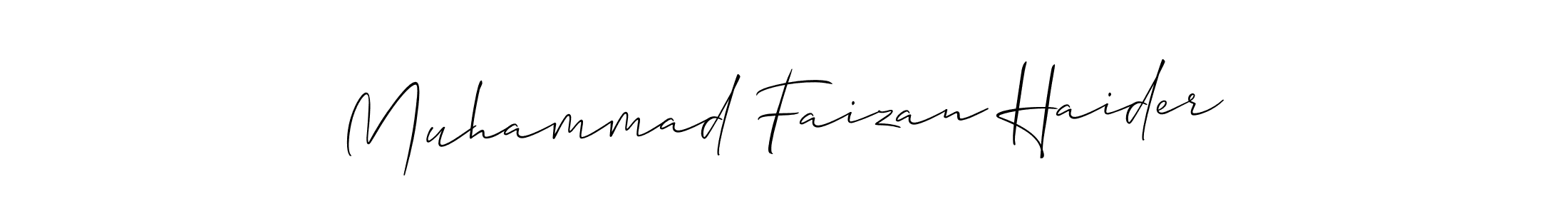 How to make Muhammad Faizan Haider name signature. Use Allison_Script style for creating short signs online. This is the latest handwritten sign. Muhammad Faizan Haider signature style 2 images and pictures png