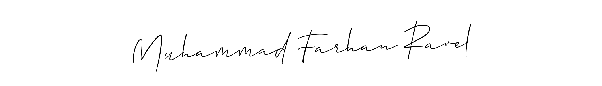 It looks lik you need a new signature style for name Muhammad Farhan Ravel. Design unique handwritten (Allison_Script) signature with our free signature maker in just a few clicks. Muhammad Farhan Ravel signature style 2 images and pictures png