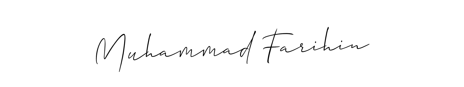 Create a beautiful signature design for name Muhammad Farihin. With this signature (Allison_Script) fonts, you can make a handwritten signature for free. Muhammad Farihin signature style 2 images and pictures png