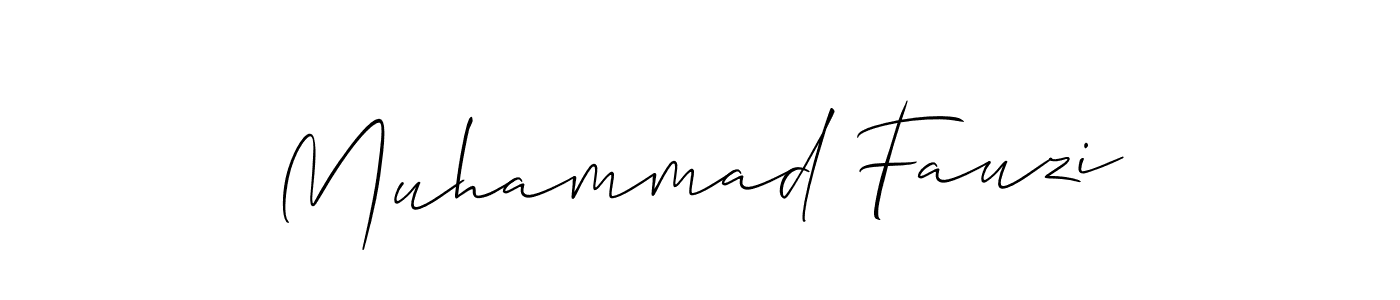 Use a signature maker to create a handwritten signature online. With this signature software, you can design (Allison_Script) your own signature for name Muhammad Fauzi. Muhammad Fauzi signature style 2 images and pictures png