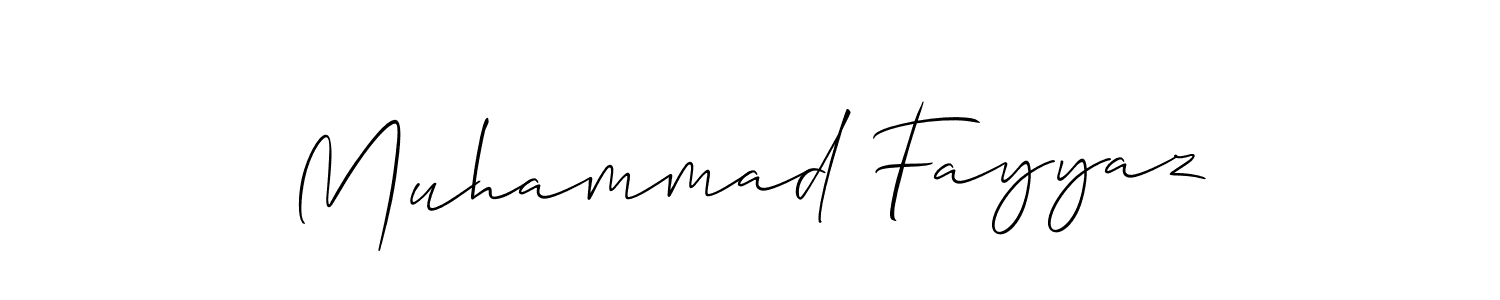 Also You can easily find your signature by using the search form. We will create Muhammad Fayyaz name handwritten signature images for you free of cost using Allison_Script sign style. Muhammad Fayyaz signature style 2 images and pictures png