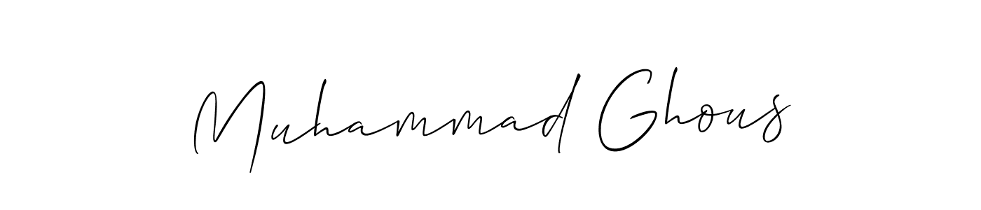 How to make Muhammad Ghous name signature. Use Allison_Script style for creating short signs online. This is the latest handwritten sign. Muhammad Ghous signature style 2 images and pictures png
