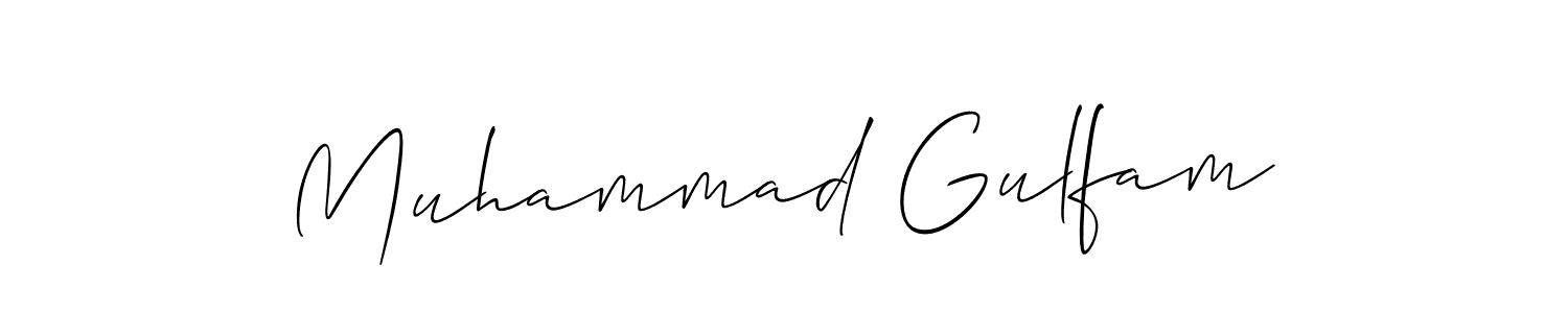 Make a beautiful signature design for name Muhammad Gulfam. With this signature (Allison_Script) style, you can create a handwritten signature for free. Muhammad Gulfam signature style 2 images and pictures png