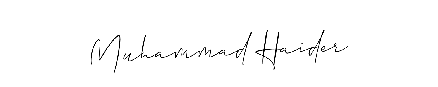 How to make Muhammad Haider signature? Allison_Script is a professional autograph style. Create handwritten signature for Muhammad Haider name. Muhammad Haider signature style 2 images and pictures png