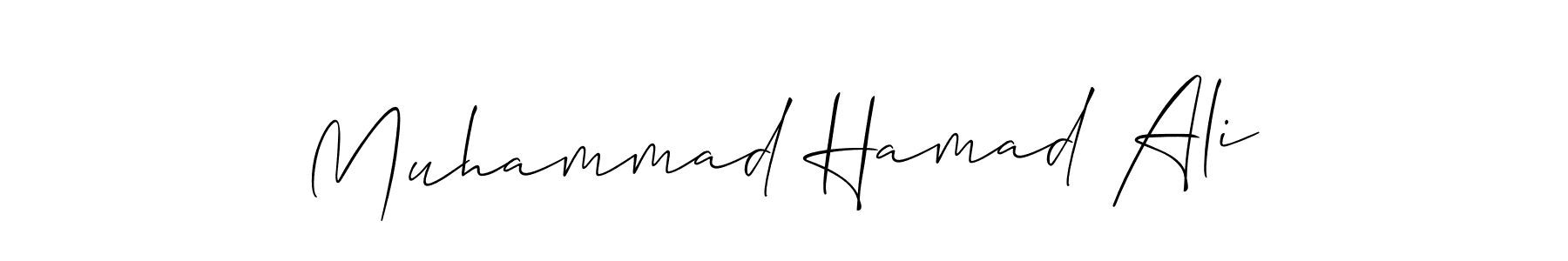 You should practise on your own different ways (Allison_Script) to write your name (Muhammad Hamad Ali) in signature. don't let someone else do it for you. Muhammad Hamad Ali signature style 2 images and pictures png