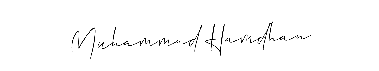 Make a short Muhammad Hamdhan signature style. Manage your documents anywhere anytime using Allison_Script. Create and add eSignatures, submit forms, share and send files easily. Muhammad Hamdhan signature style 2 images and pictures png