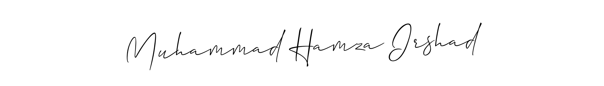Allison_Script is a professional signature style that is perfect for those who want to add a touch of class to their signature. It is also a great choice for those who want to make their signature more unique. Get Muhammad Hamza Irshad name to fancy signature for free. Muhammad Hamza Irshad signature style 2 images and pictures png