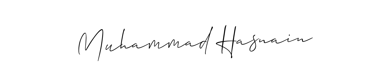 How to Draw Muhammad Hasnain signature style? Allison_Script is a latest design signature styles for name Muhammad Hasnain. Muhammad Hasnain signature style 2 images and pictures png