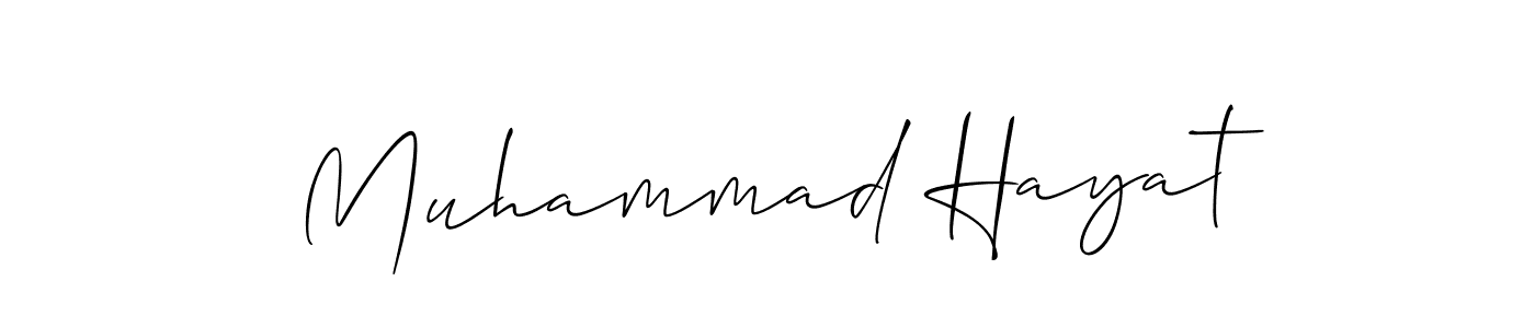 The best way (Allison_Script) to make a short signature is to pick only two or three words in your name. The name Muhammad Hayat include a total of six letters. For converting this name. Muhammad Hayat signature style 2 images and pictures png