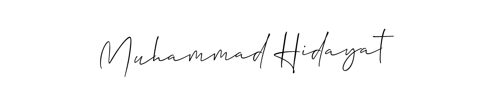 if you are searching for the best signature style for your name Muhammad Hidayat. so please give up your signature search. here we have designed multiple signature styles  using Allison_Script. Muhammad Hidayat signature style 2 images and pictures png