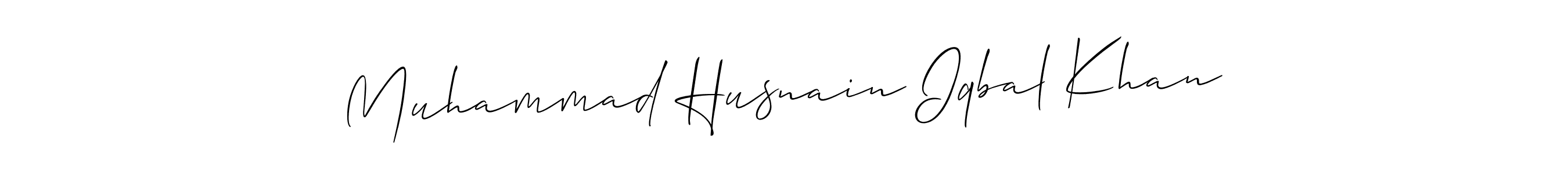This is the best signature style for the Muhammad Husnain Iqbal Khan name. Also you like these signature font (Allison_Script). Mix name signature. Muhammad Husnain Iqbal Khan signature style 2 images and pictures png
