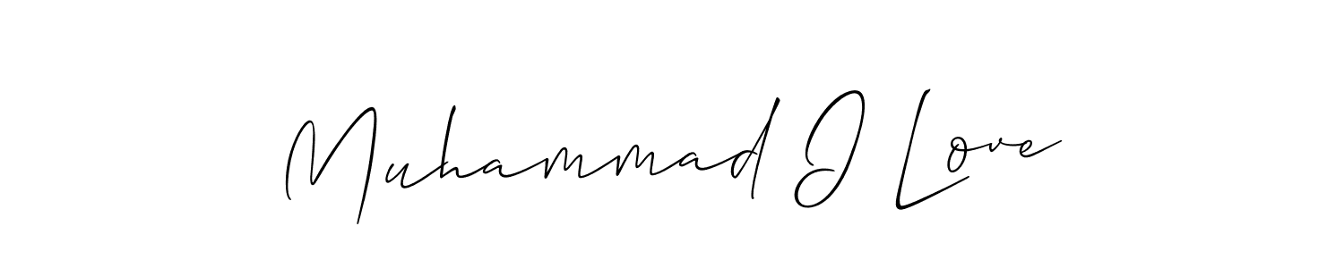 You should practise on your own different ways (Allison_Script) to write your name (Muhammad I Love) in signature. don't let someone else do it for you. Muhammad I Love signature style 2 images and pictures png