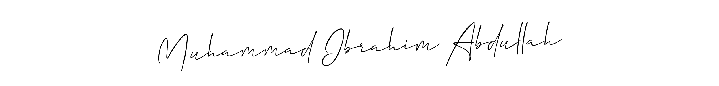 You should practise on your own different ways (Allison_Script) to write your name (Muhammad Ibrahim Abdullah) in signature. don't let someone else do it for you. Muhammad Ibrahim Abdullah signature style 2 images and pictures png