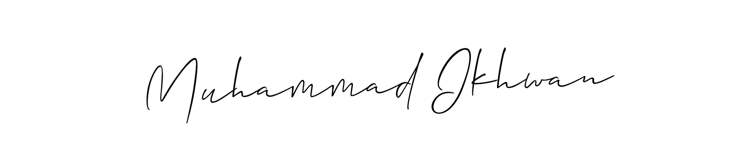 The best way (Allison_Script) to make a short signature is to pick only two or three words in your name. The name Muhammad Ikhwan include a total of six letters. For converting this name. Muhammad Ikhwan signature style 2 images and pictures png