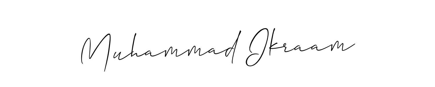 Allison_Script is a professional signature style that is perfect for those who want to add a touch of class to their signature. It is also a great choice for those who want to make their signature more unique. Get Muhammad Ikraam name to fancy signature for free. Muhammad Ikraam signature style 2 images and pictures png